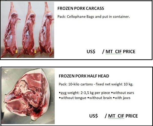 Production de viande de Porc, carcaase demi-porc pour exportation