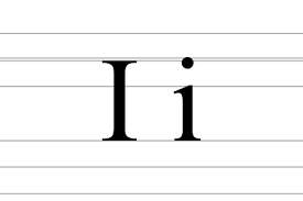 Lettre majuscule I et lettre minuscule i sur papier écolier
