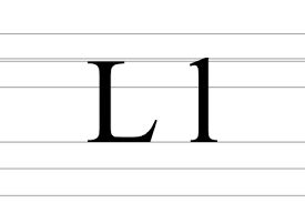 Lettre majuscule L et lettre minuscule l sur papier écolier