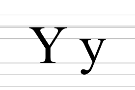 Lettre majuscule Y et lettre minuscule y sur papier écolier
