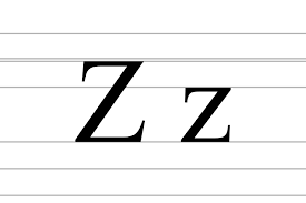 Lettre majuscule Z et lettre minuscule z sur papier écolier